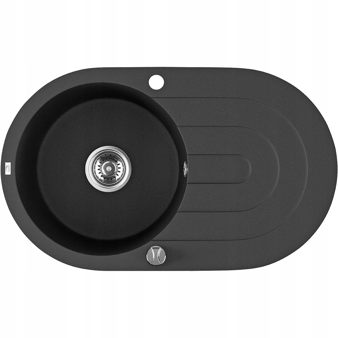 Granitový dřez Laveo Dafne Černý 1-komorový s odkapávačem
