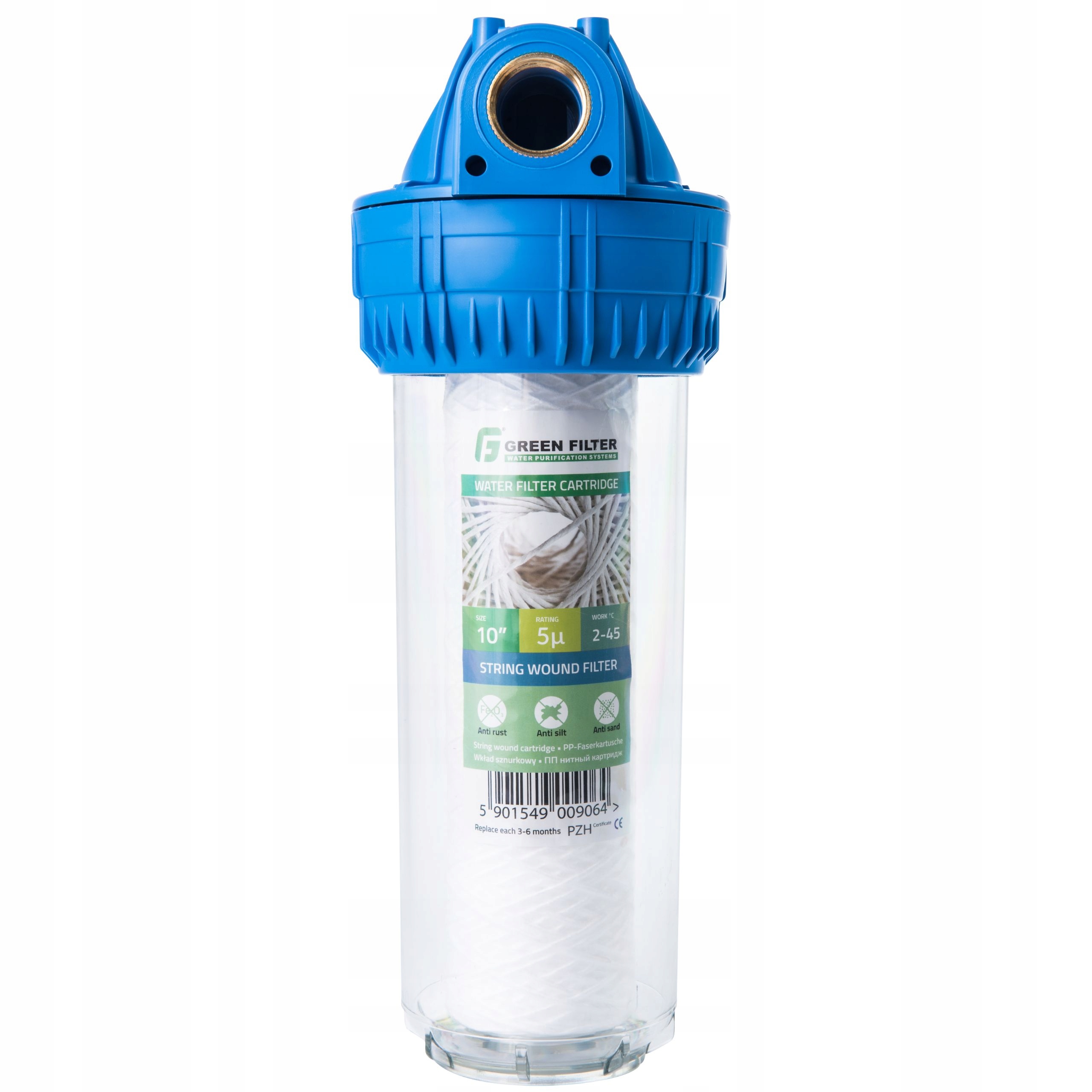 KORPUS FILTRA 3/4'' NARUROWY 10'' Obudowa GREEN FILTER H10C3P34 Marka Green Filter