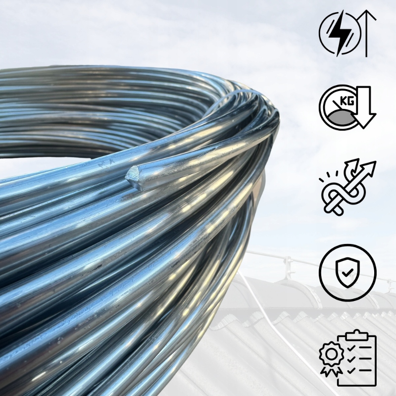 Drut aluminiowy odgromowy 8 mm – NA METRY – lepszy niż ocynk piorunochron Marka Inny producent