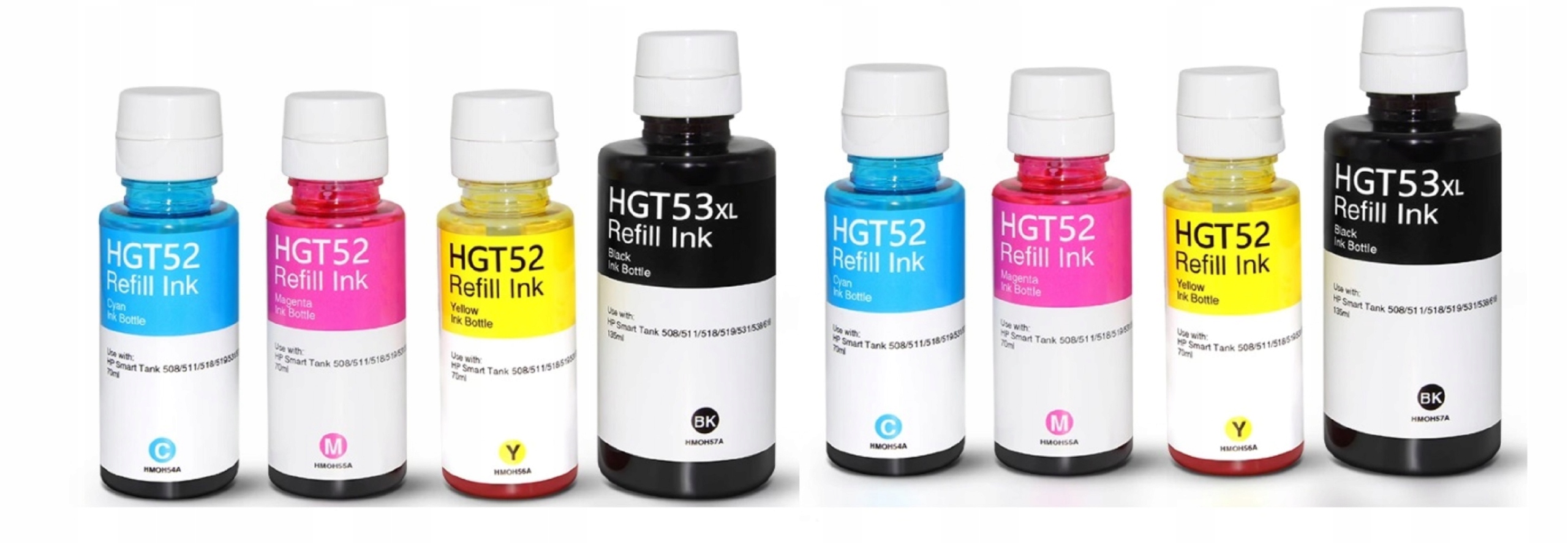

2 Kpl 8 szt Do Drukarki Hp GT51 GT52 GT53 Komplet