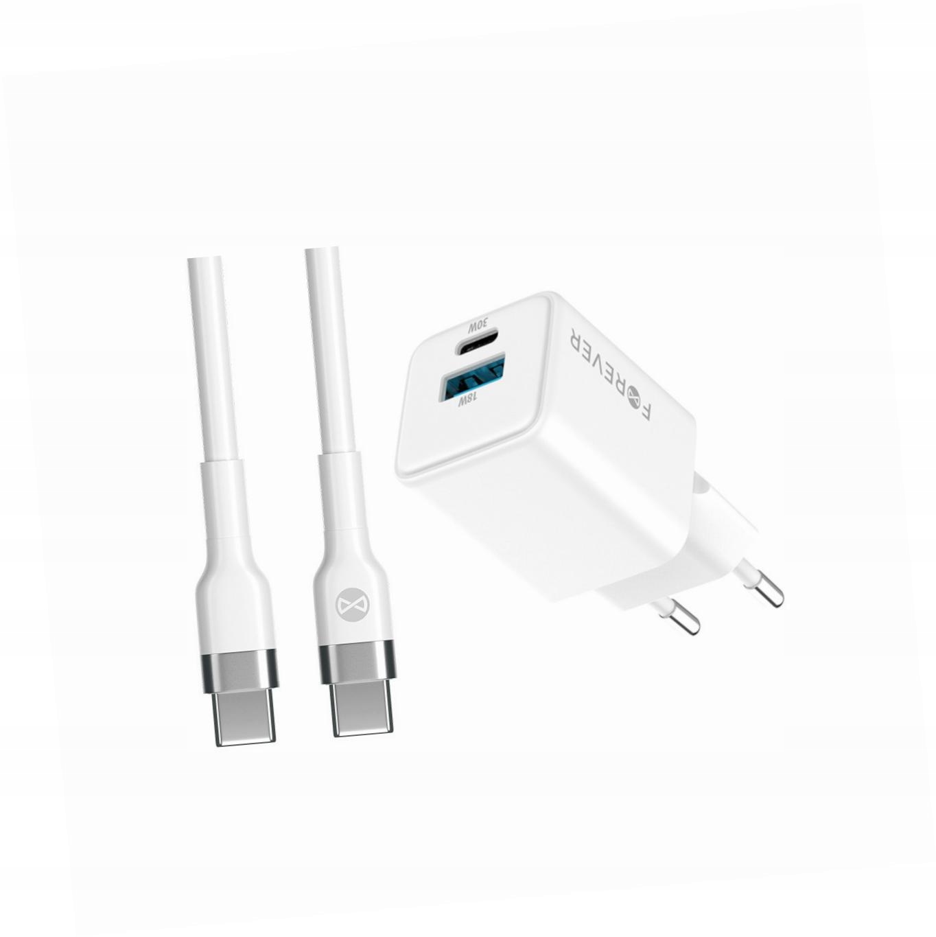 Szybka ładowarka GaN 30W 2 wejścia Usb i Usb-c z kablem do Honor X8a