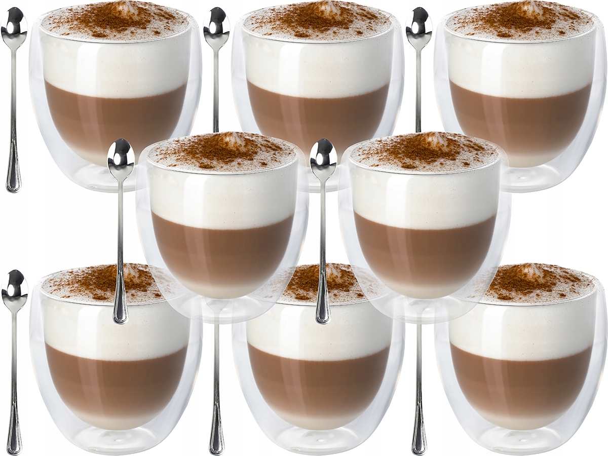 

Zestaw 8 szt. Szklanka Termiczna 235 ML Kawa Latte