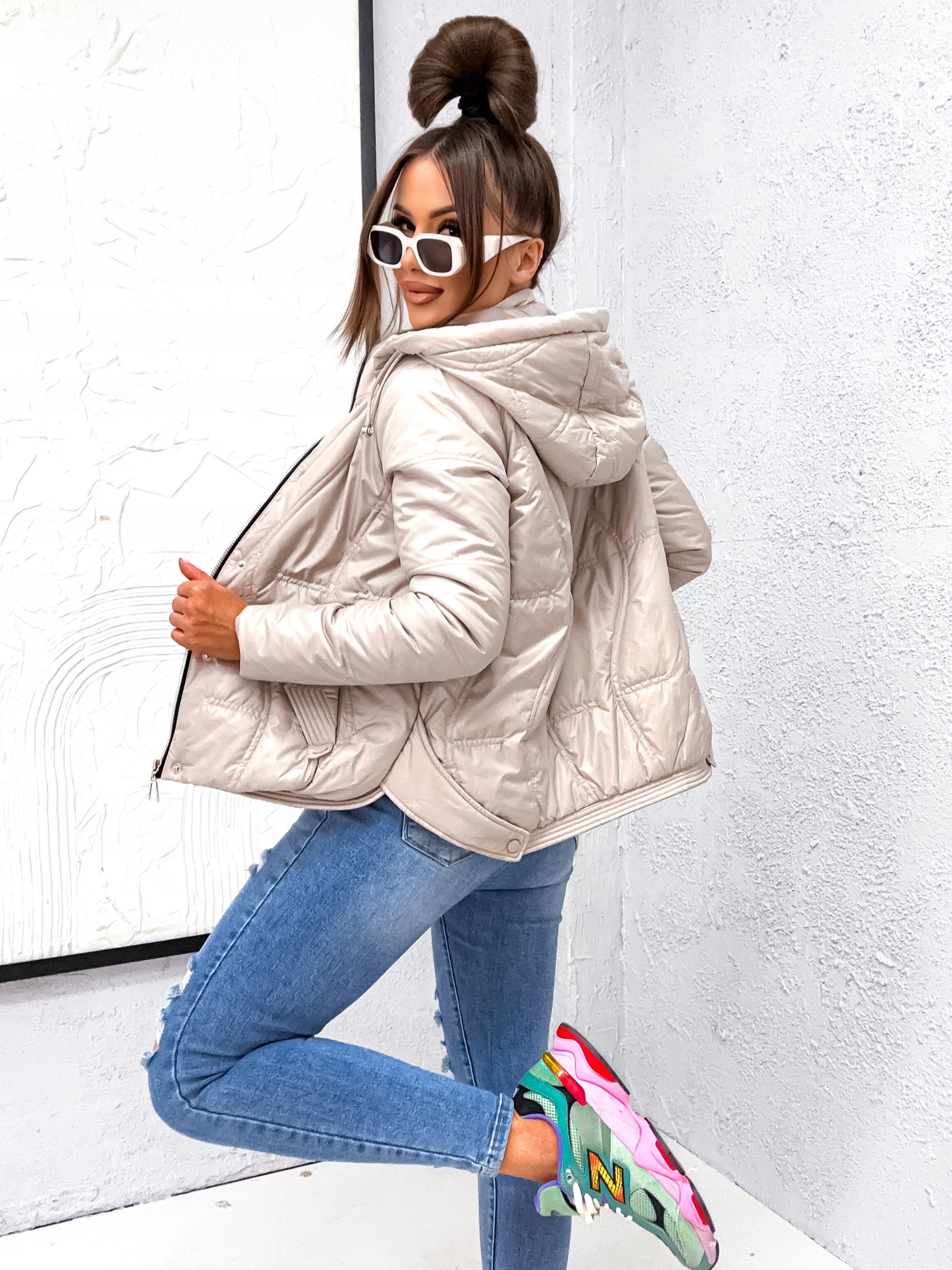 WIOSENNA/JESIENNA_Pikowana Modna Przejściówka - M Rozmiar M