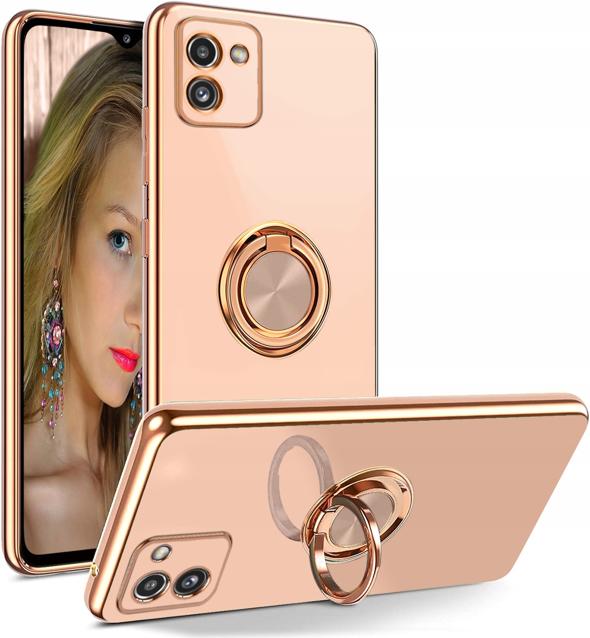 

Etui Silicone Ring Szkło do Samsung Galaxy A03
