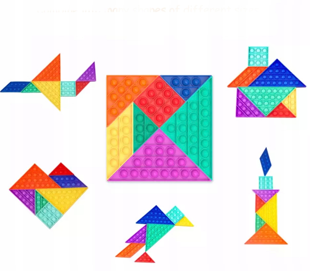TETRIS PUZZLE klocki POP IT GRA SENSORYCZNA popit TANGRAM PUZZLE