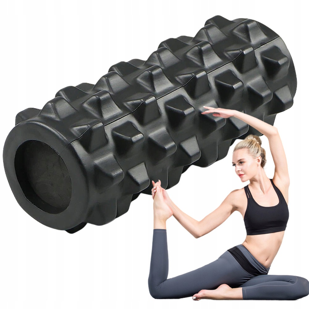 Wałek Fitness Eva 32CM Roller Do Masażu Powięzi Regeneracja Trening Czarny