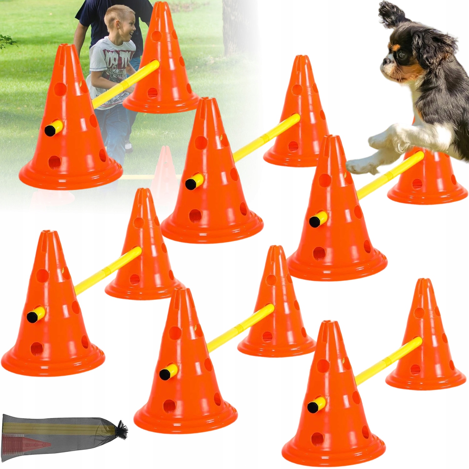 Sada 12 Zásuvných Plotů, 6 Tyčí Pro Koordinační Trénink