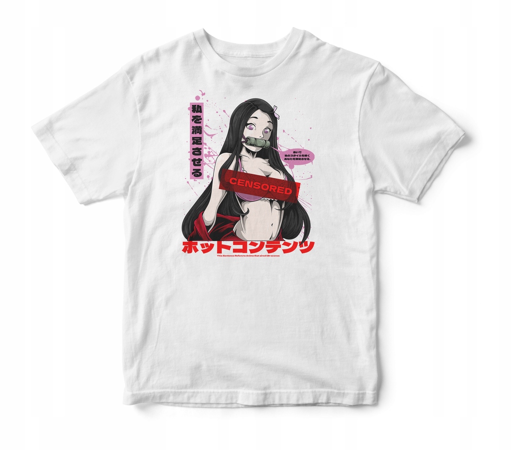 

Koszulka Męska Demon Slayer Anime Biały Nezuko L