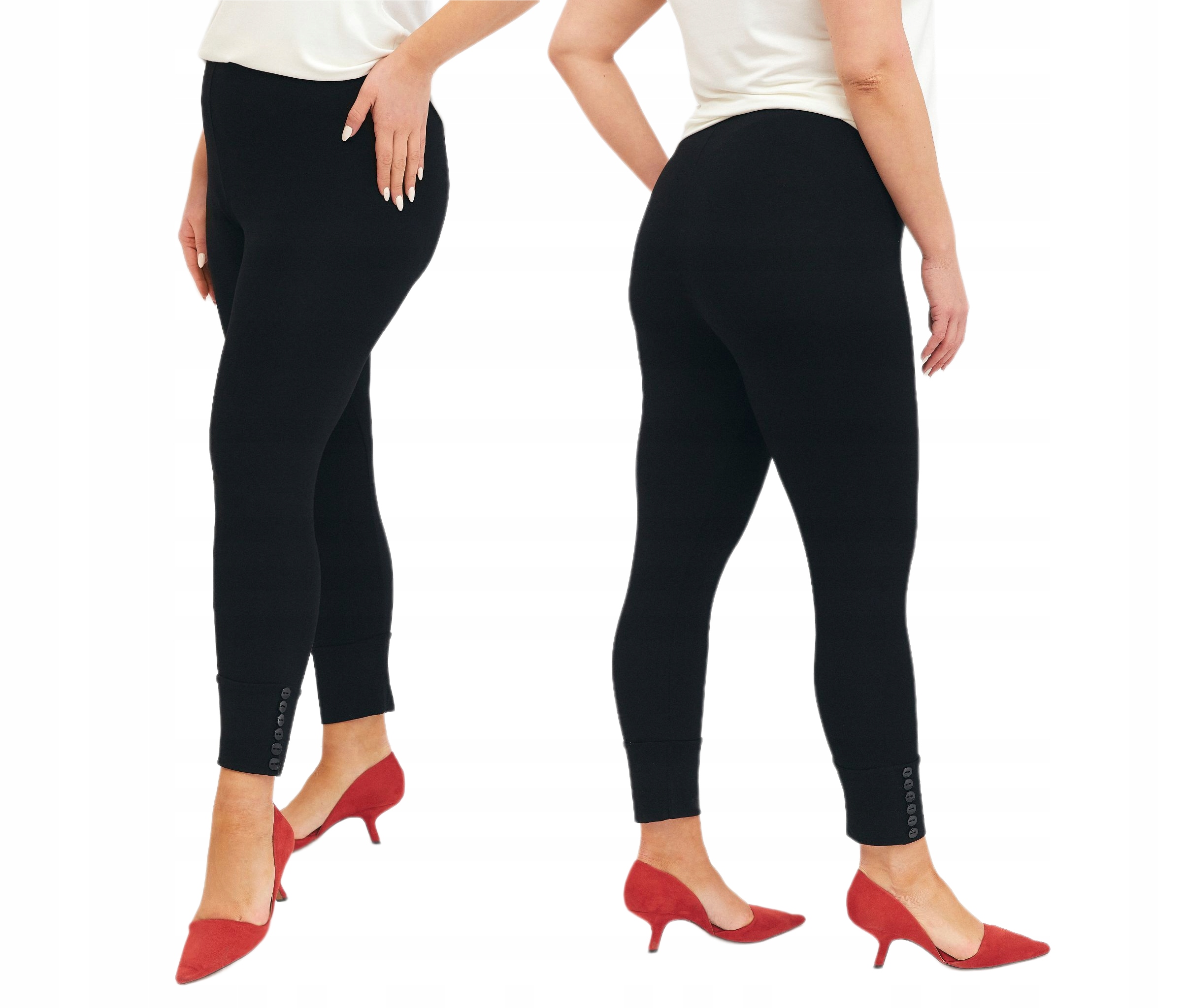 Dámské legíny Vysoký pas 3/4 Knoflíky