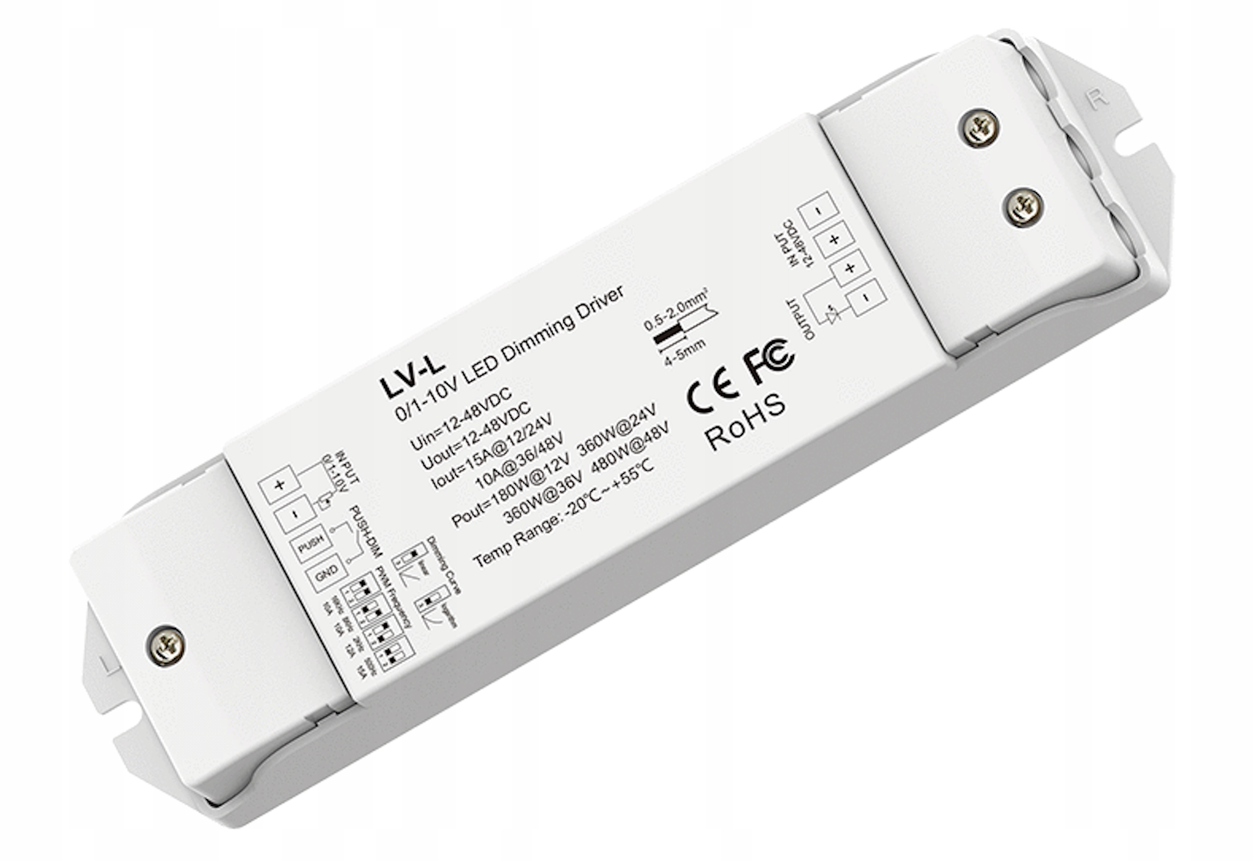 LV-L Ściemniacz Led 0/1-10V Push Switch 1CH*15A Odbiornik