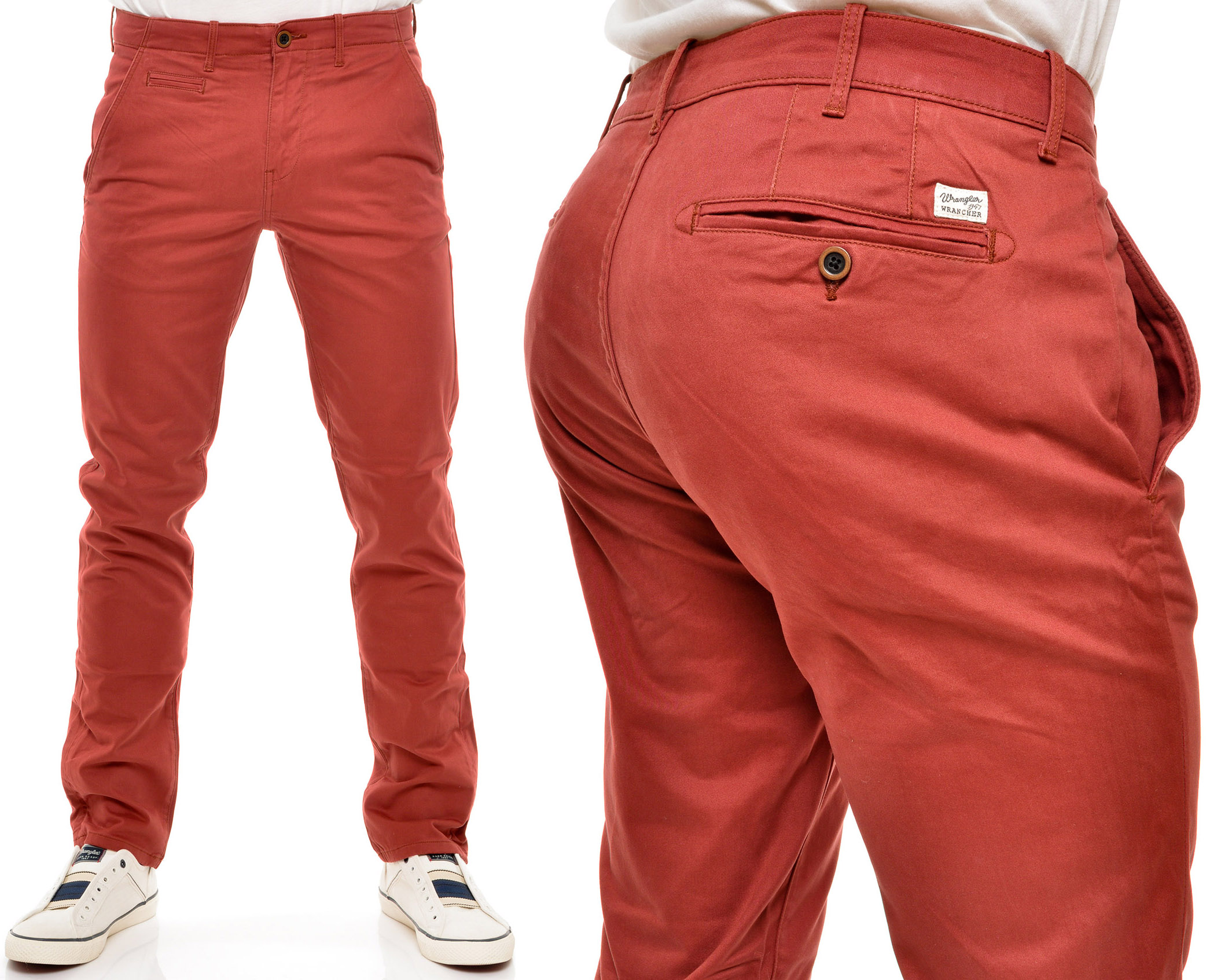 Wrangler kalhoty Slim regular červené Chino W30 L34