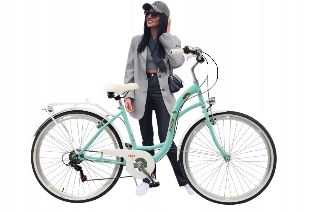 Rower Miejski Lazurowy 28" Mahbike Damski 7 Biegów Shimano Damka