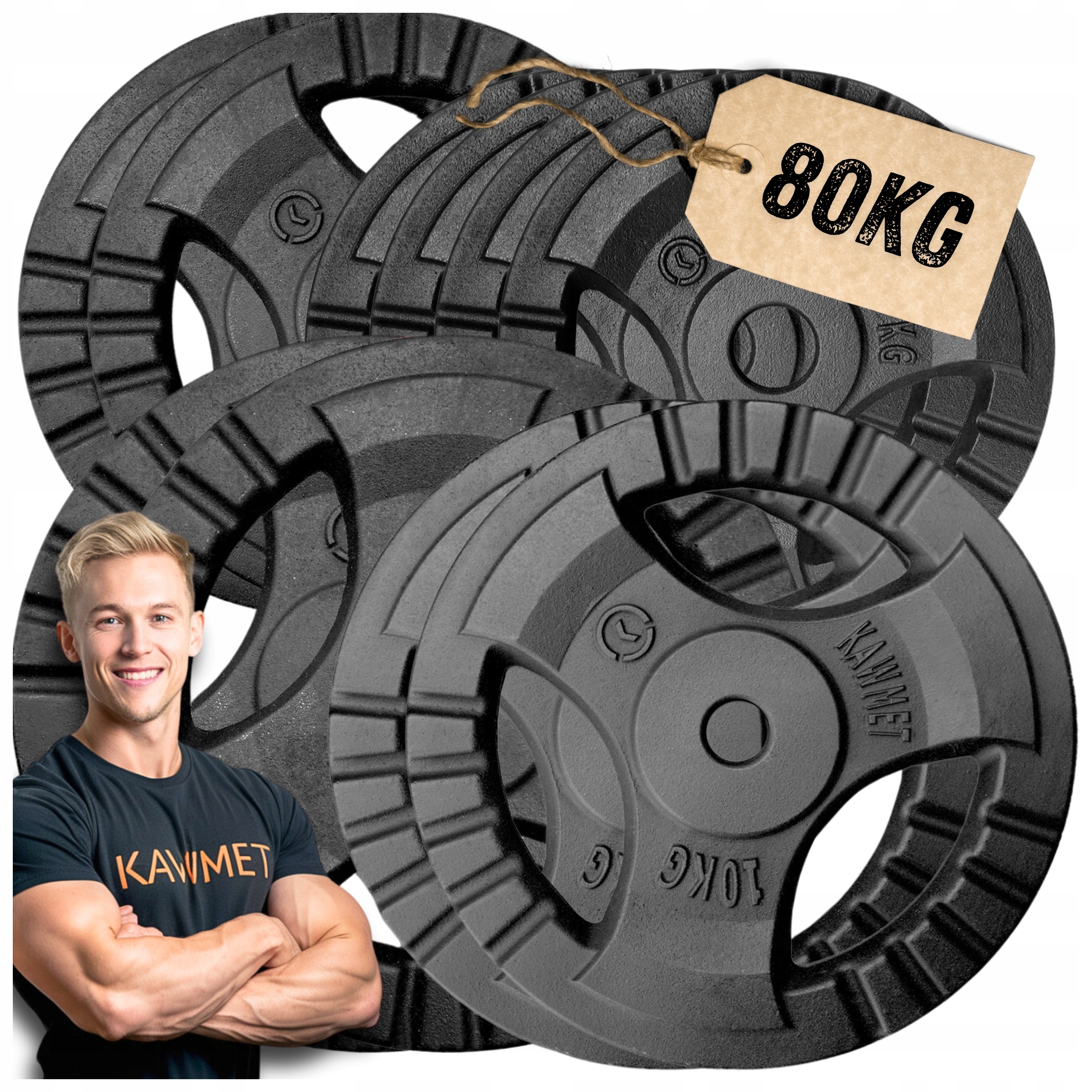 Zestaw 80 kg obciążenia żeliwne talerz kierownica siłowania fit 28,5 mm