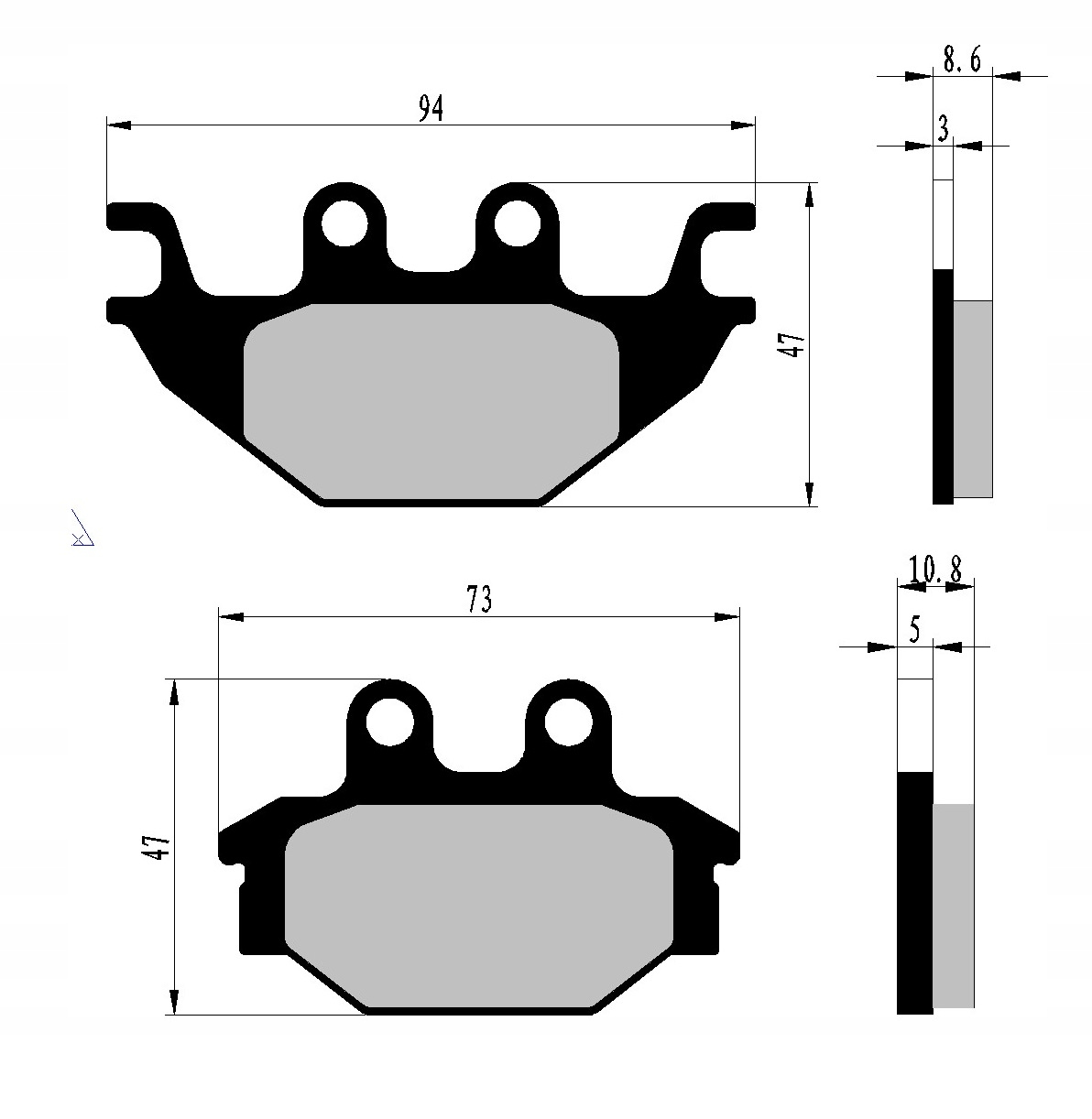 KLOCKI HAMULCOWE PRZÓD CECTEK GLADIATOR T5 500 ATV Producent Nistal