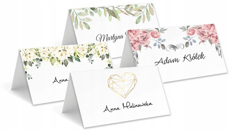 Winietki na ślub wesele w KWIATY BOHO różne wzory