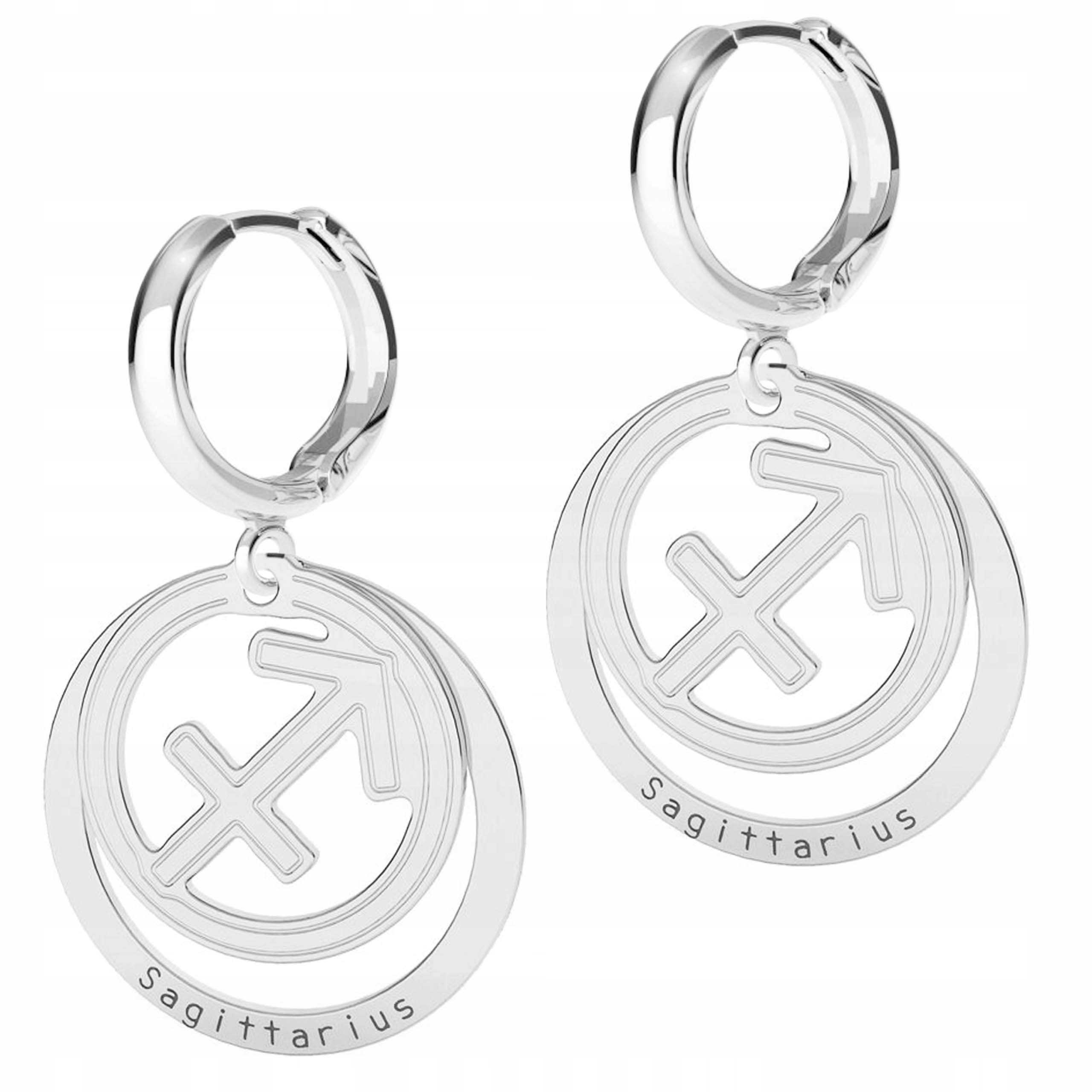 Stříbrné Náušnice se znamením zvěrokruhu Střelec Sagittarius Stříbro 925