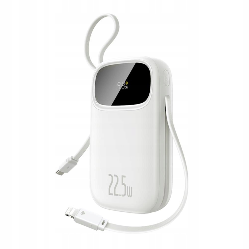 Baseus QPOW3 Power Banka S Displejem 22.5W 10000MAH Měsíční Bílá