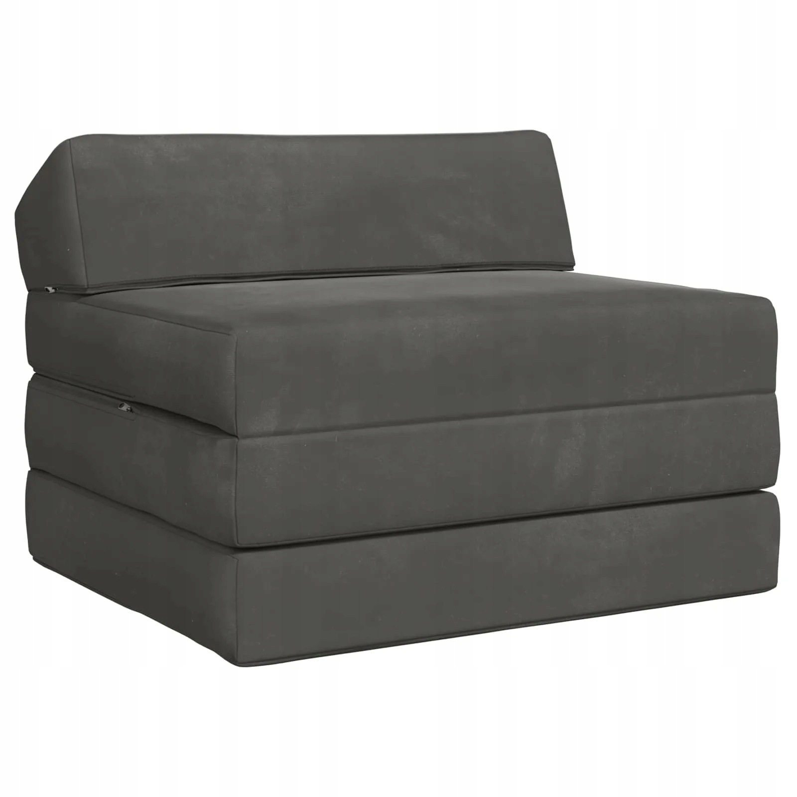 Składana Sofa Łóżko ciemnoszary 200 x 70 x 10 cm Welur