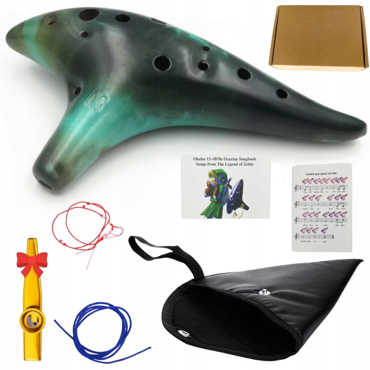 

Okaryna Ceramiczna zielona etui chwyty nuty Pro