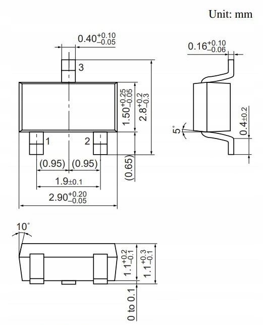 Dioda Schottky 70V 30mA SOT23 BAS70-04 D96. Producent STMicroelectronics