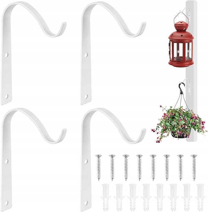 ŻELAZNE HAKI ŚCIENNE DO KOSZY KWIATOWYCH LATARNI KARMNIKÓW