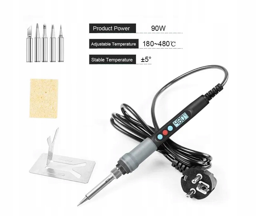 Lutownica z Podświetlanym LCD 90W 180-480 stopni