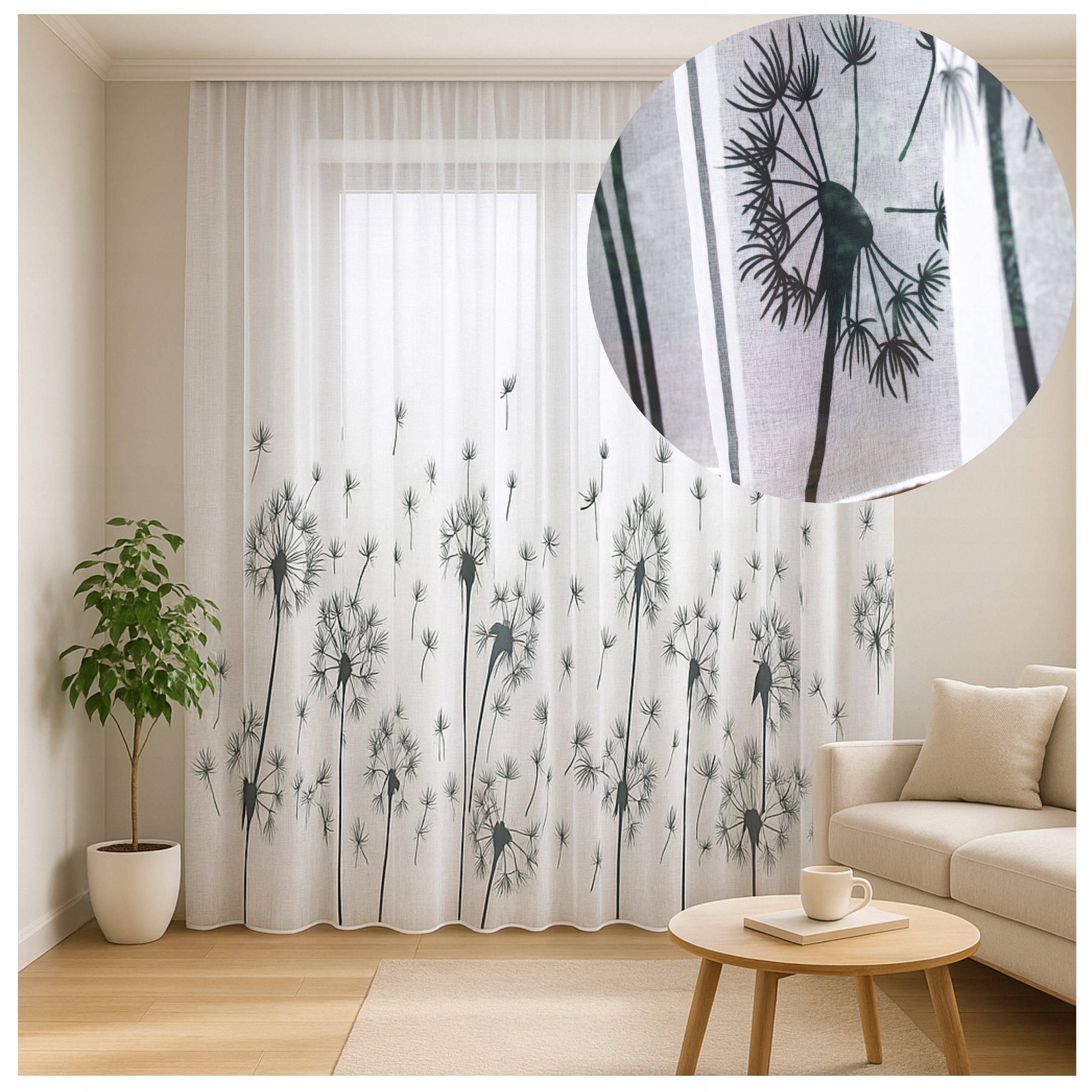 Hotová záclona Aurelia foukačka etamin 800x255 cm olověná páska žabky