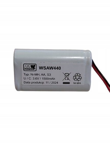 Akumulator NiMH 150AAMT 3T6 3,6V 1500 mAh układ trójkąt z wtykiem