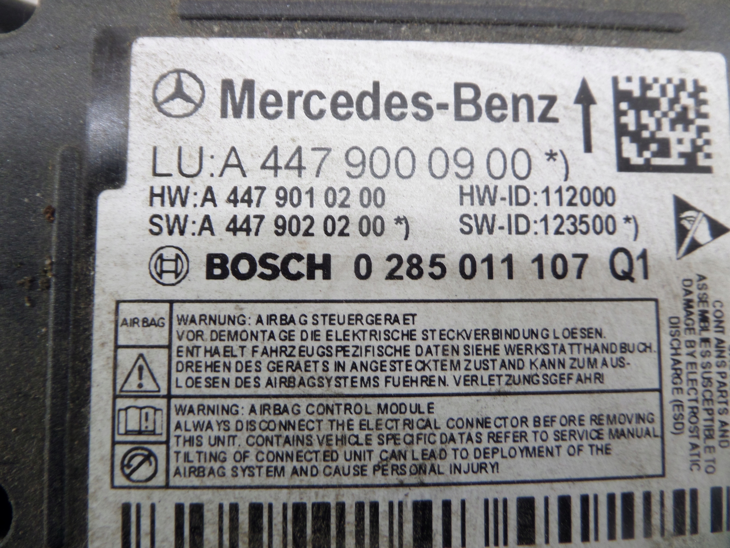 MERCEDES VITO W447 modulo SENSOR airbag A4479000900