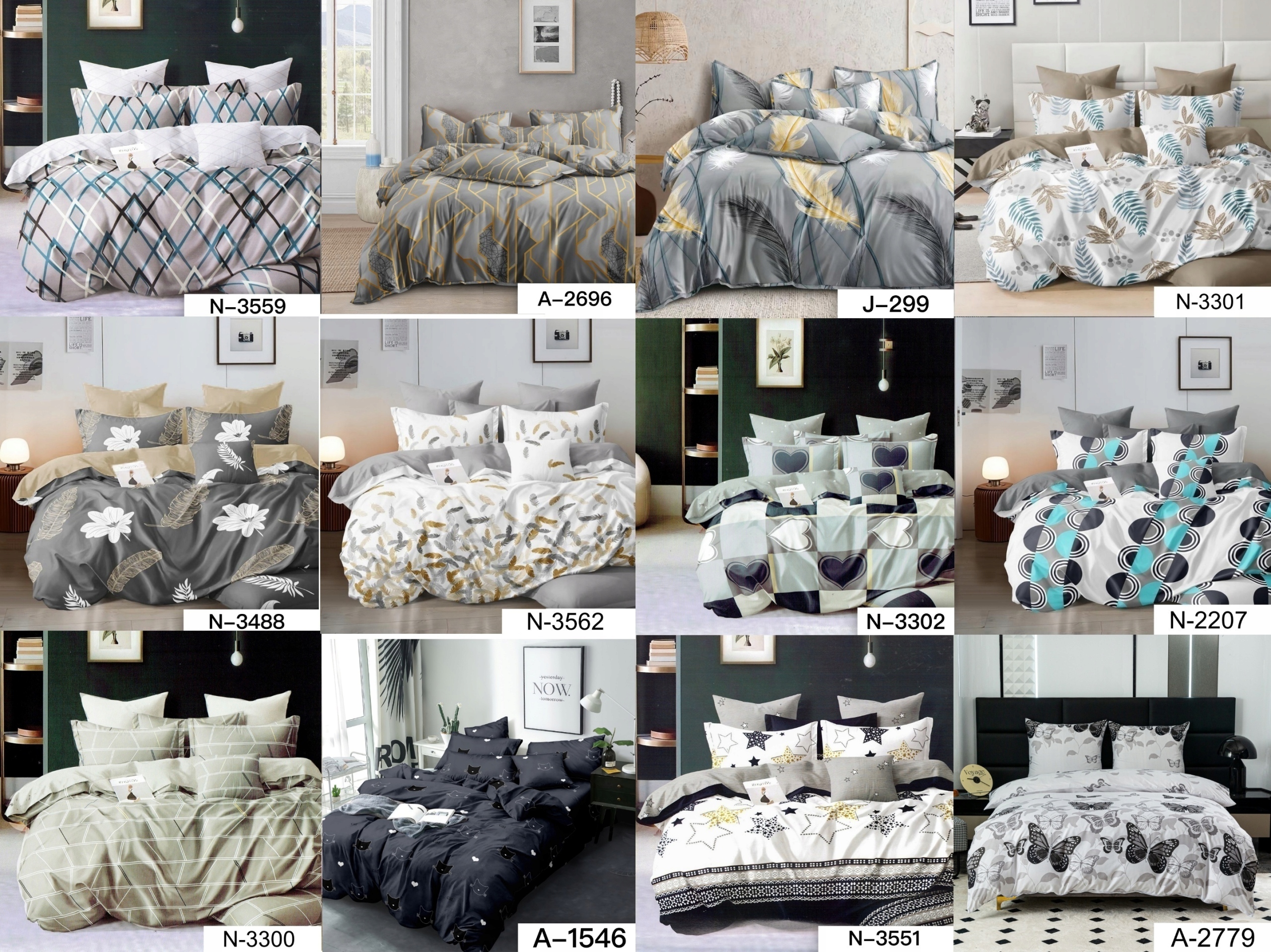 KOMPLET POŚCIEL 200X220 +2 POSZEWKI DWUSTRONNA SATYNA WZORY Marka Home Design