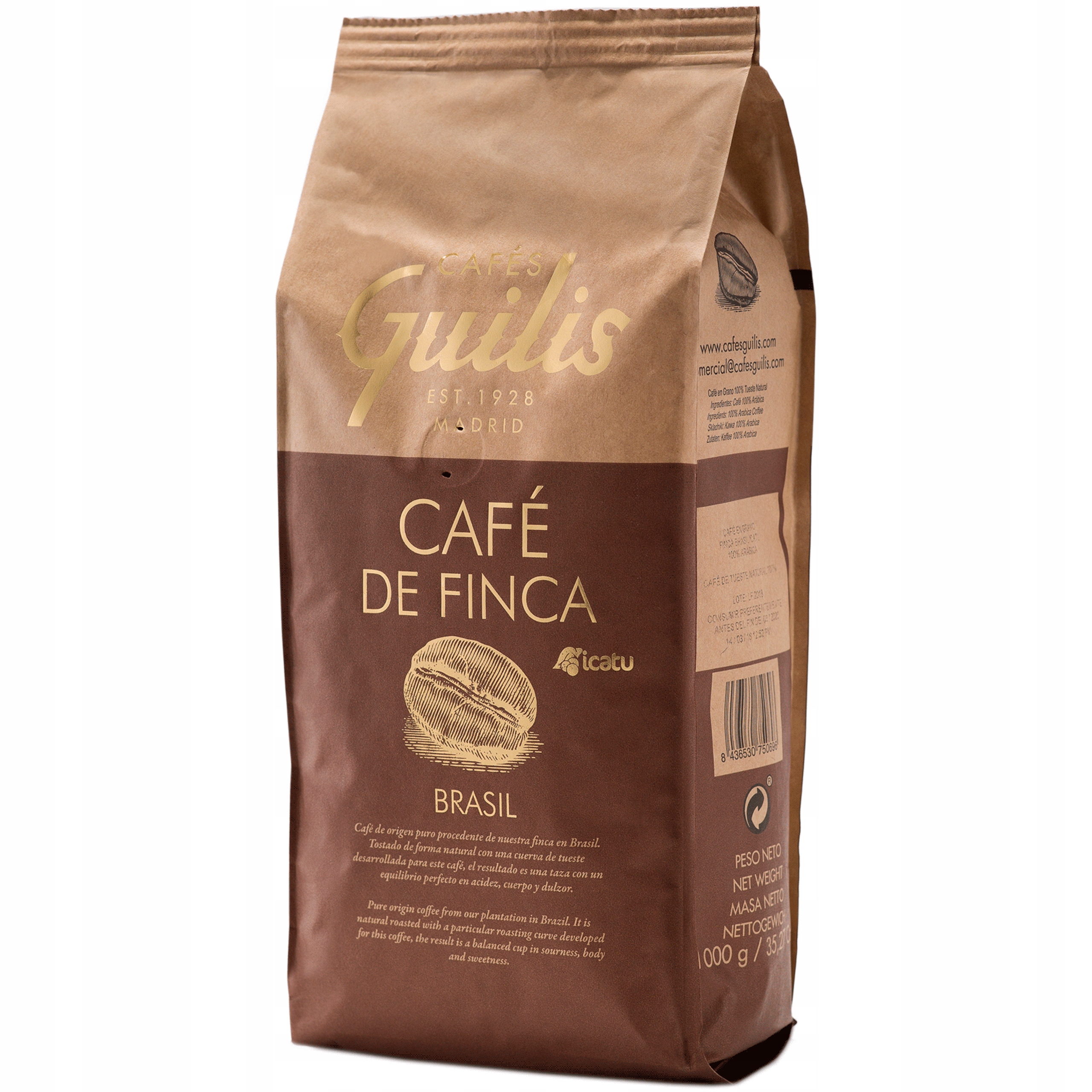 Levně Cafés Guilis Cafe De Finca Káva zrnková 1000 g