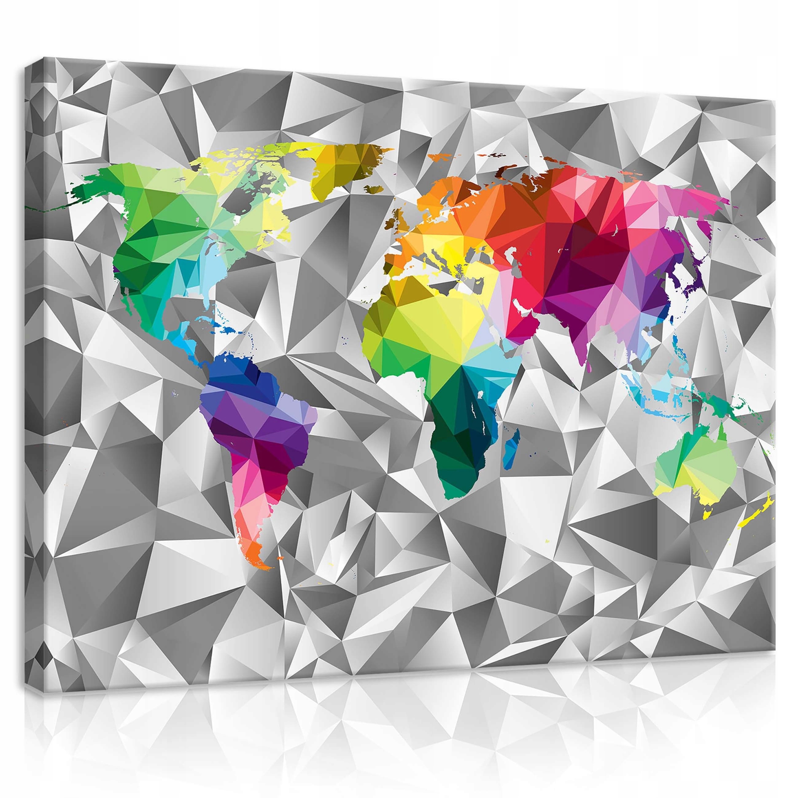 Obraz 70x50 Mapa světa polygonální geometrická grafika barevné pozadí