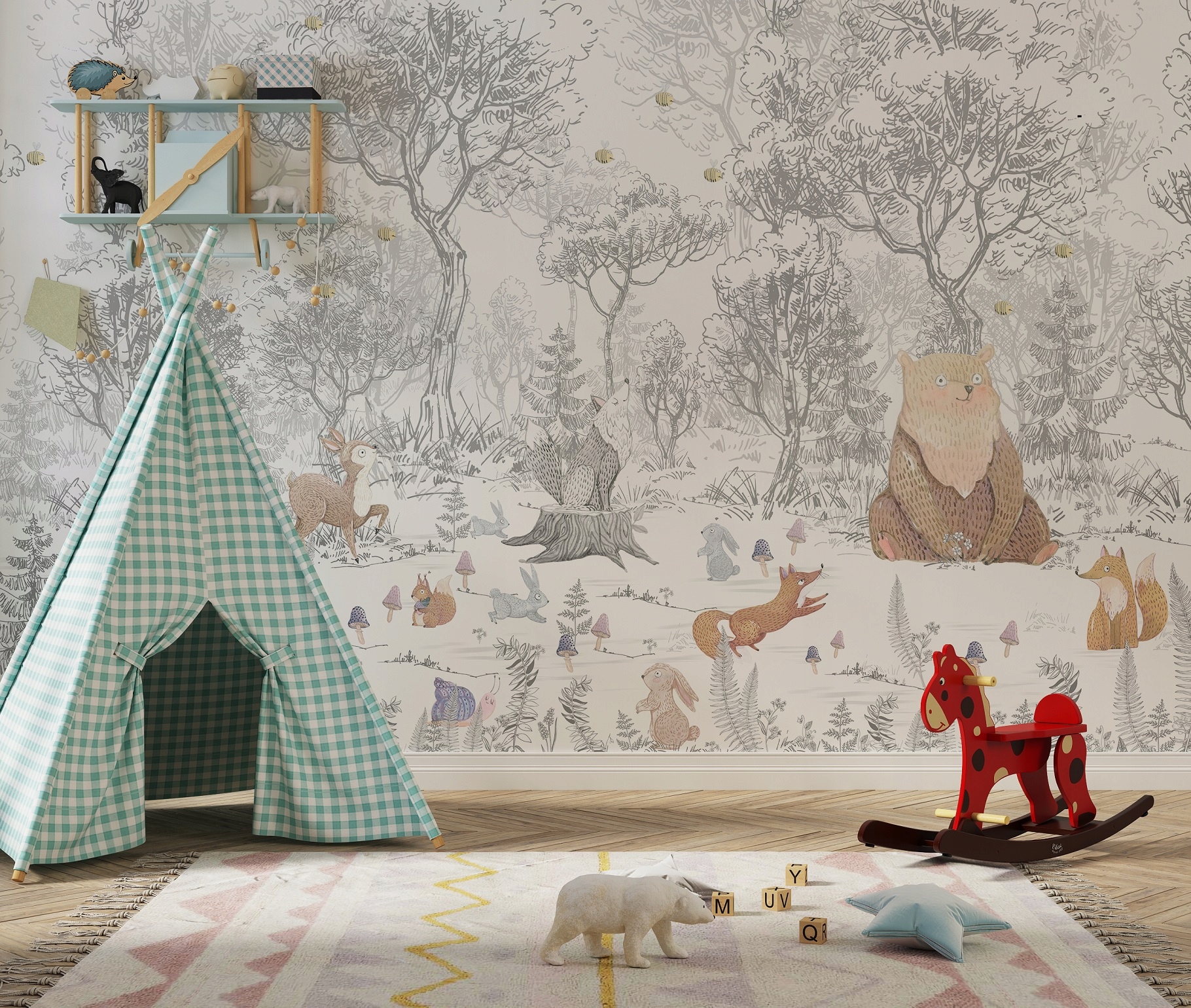 Fototapeta Zvieratá v lese 300x250 štruktúra 350