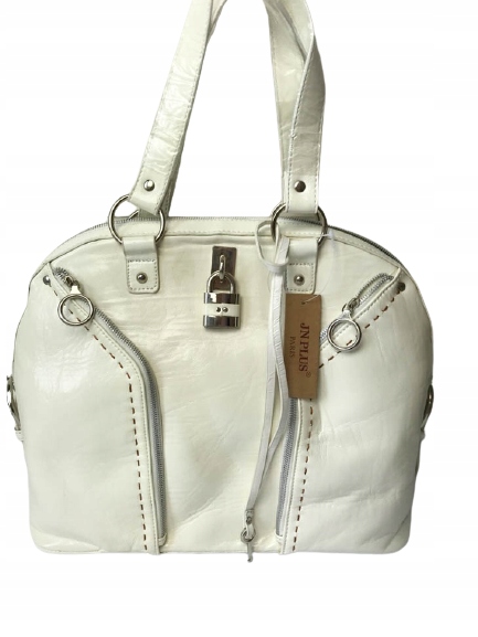 Torebka damska ecru klasyczna do ręki