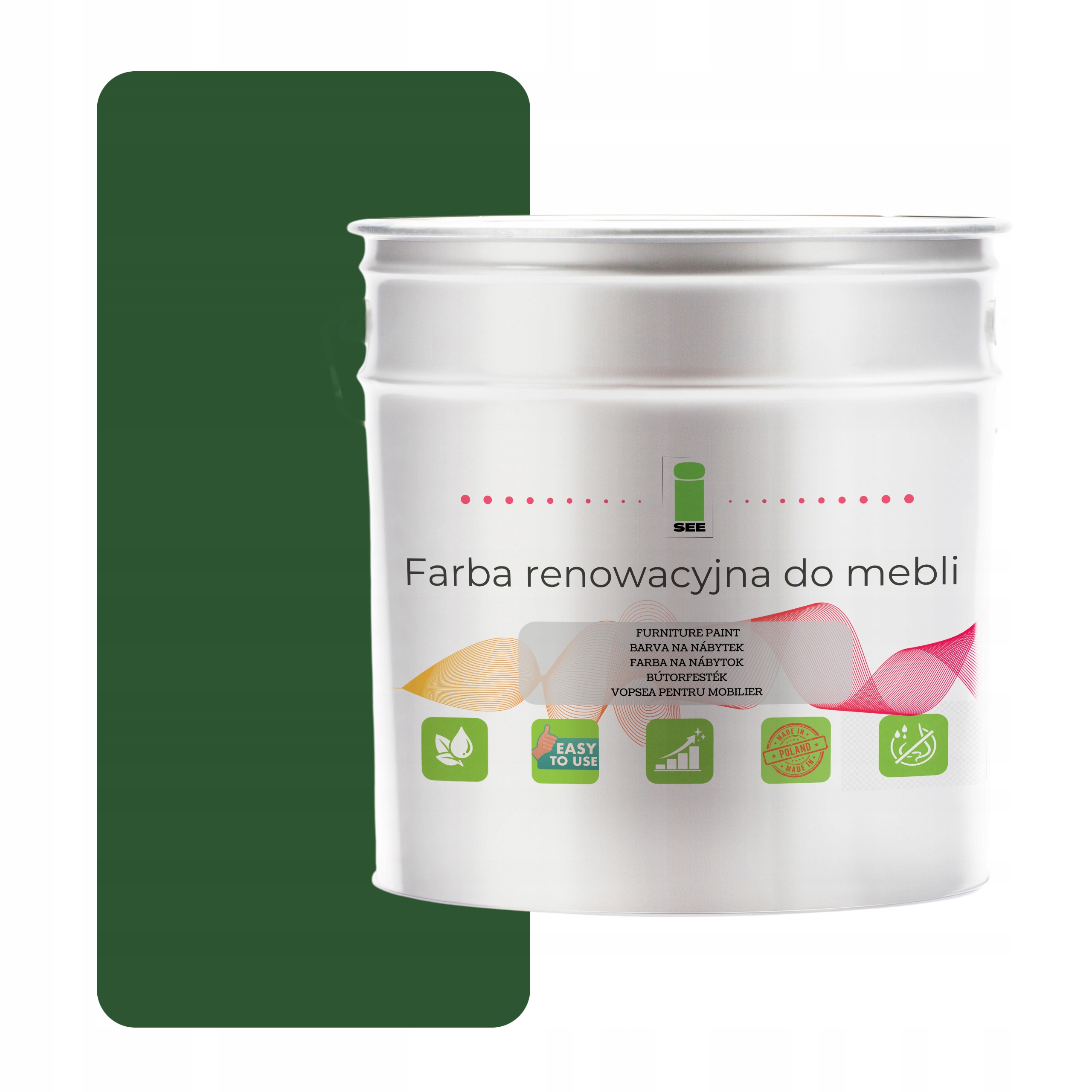 Farba na kuchynský nábytok 6002 zelená lesklá 2,5 L na predné časti, drevo 2v1