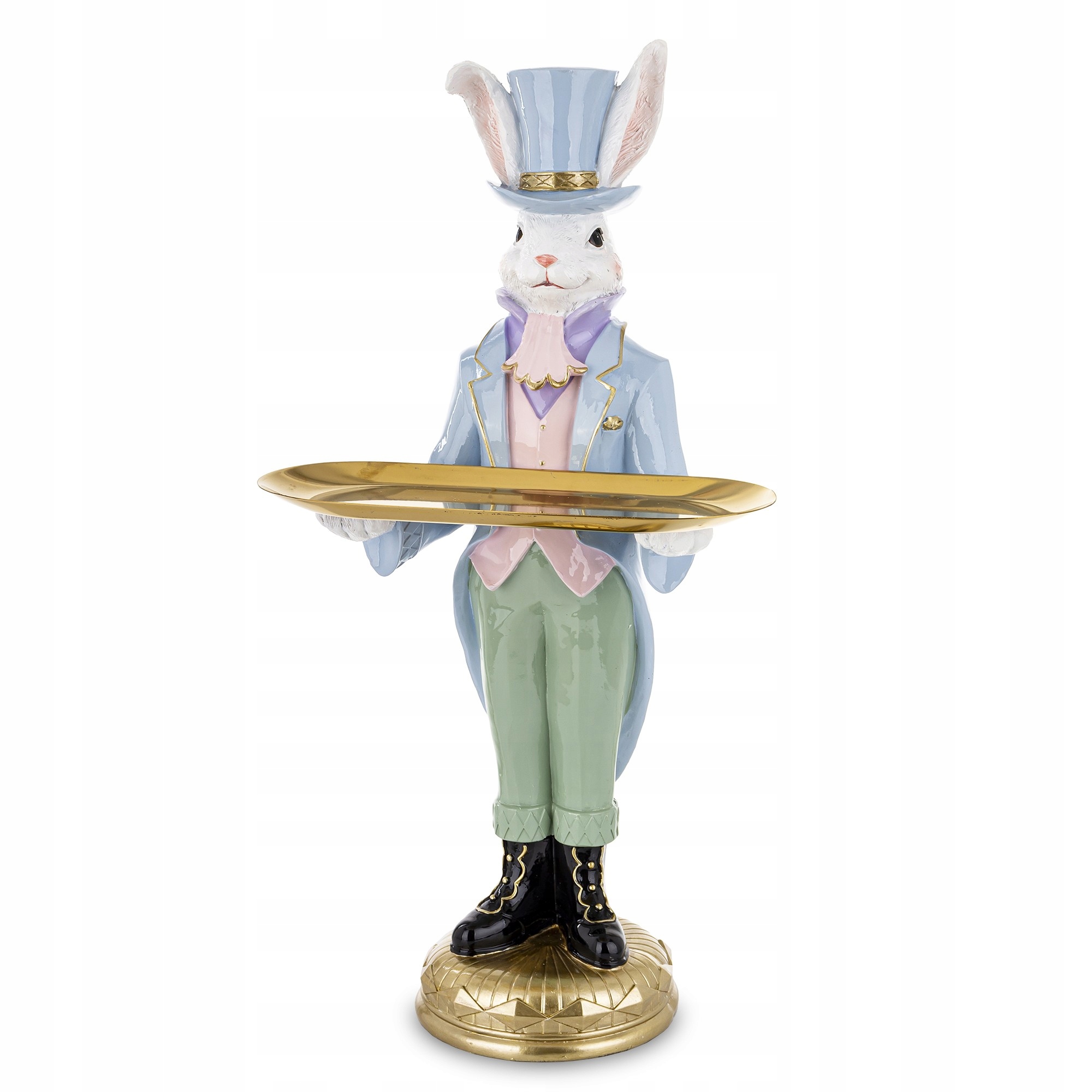 Figurka Králik Dekorácia Veľkonočný zajac Retro štýl Zajačik podnos 59,5 cm
