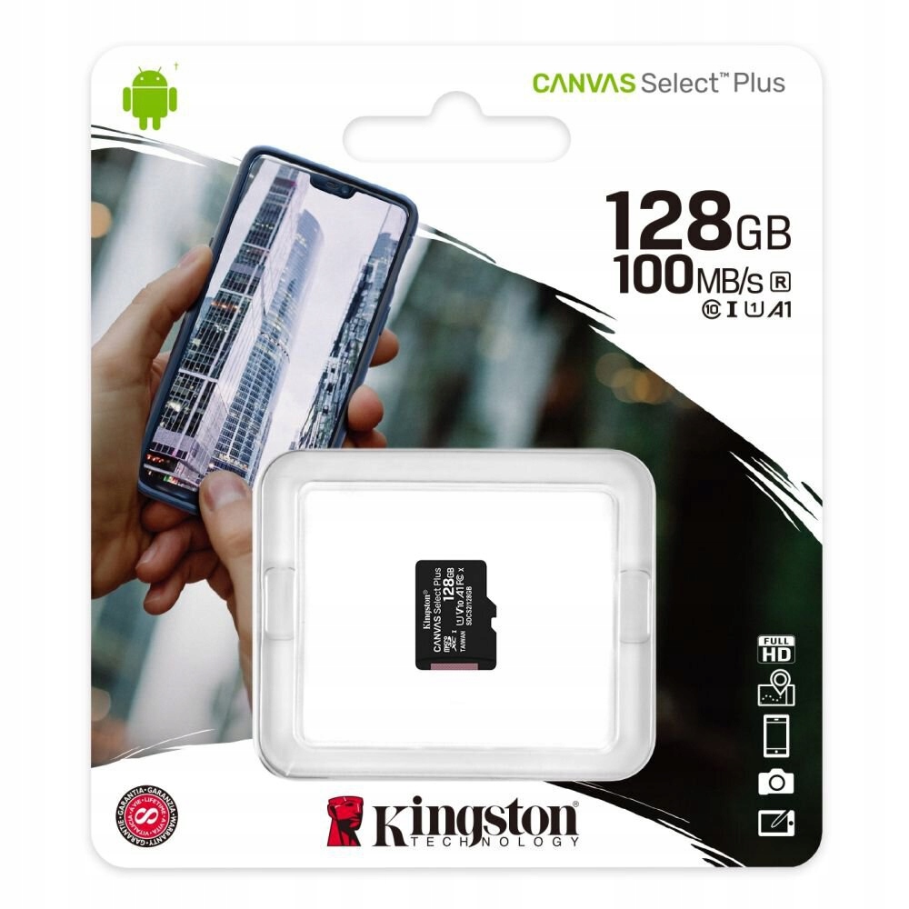 Karta 128GB Kingston Canvas Select Plus MICROSD Kod producenta SDCS/128GBSP