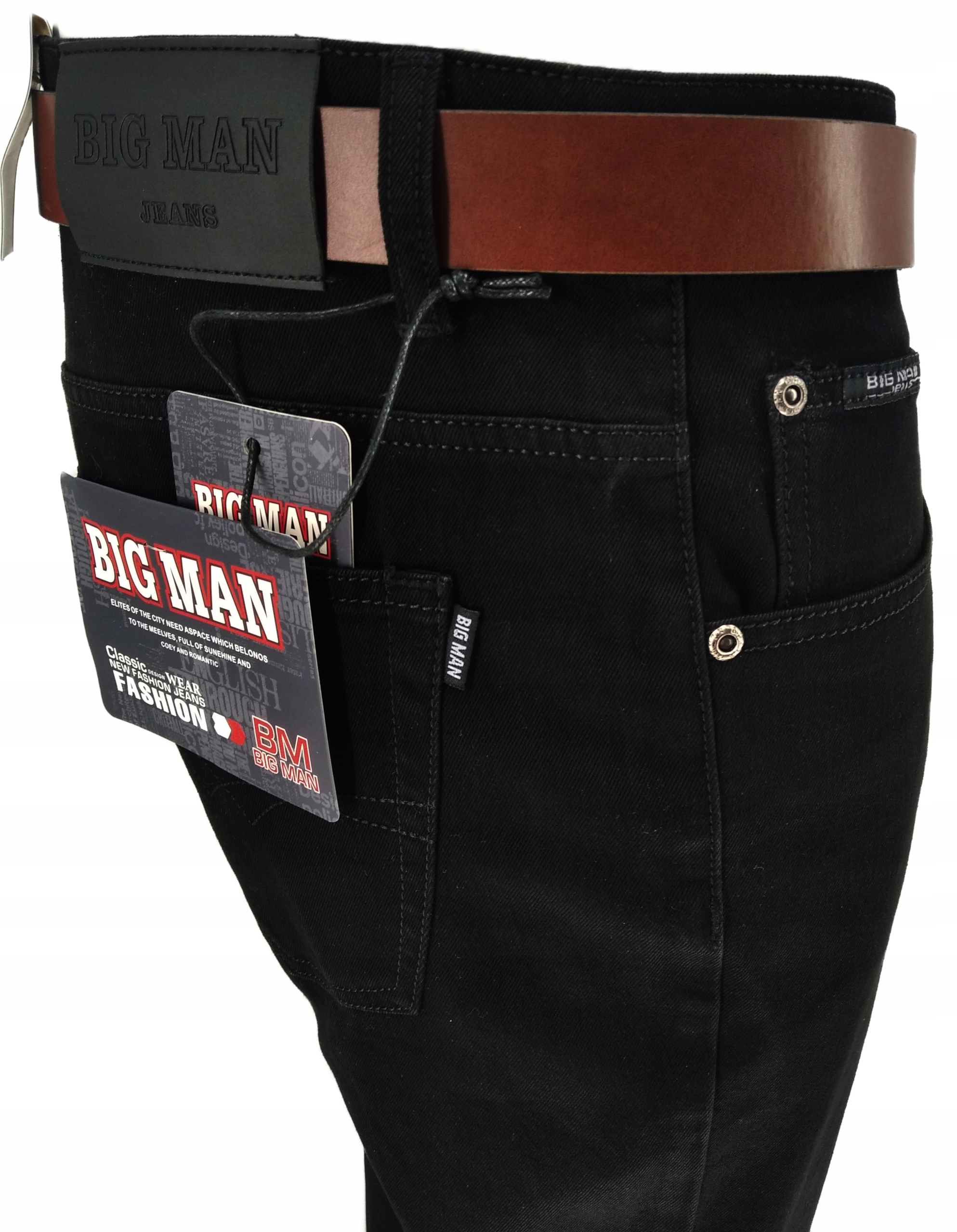 

Spodnie Męskie Jeans Proste Czarne W35 88-90 CM