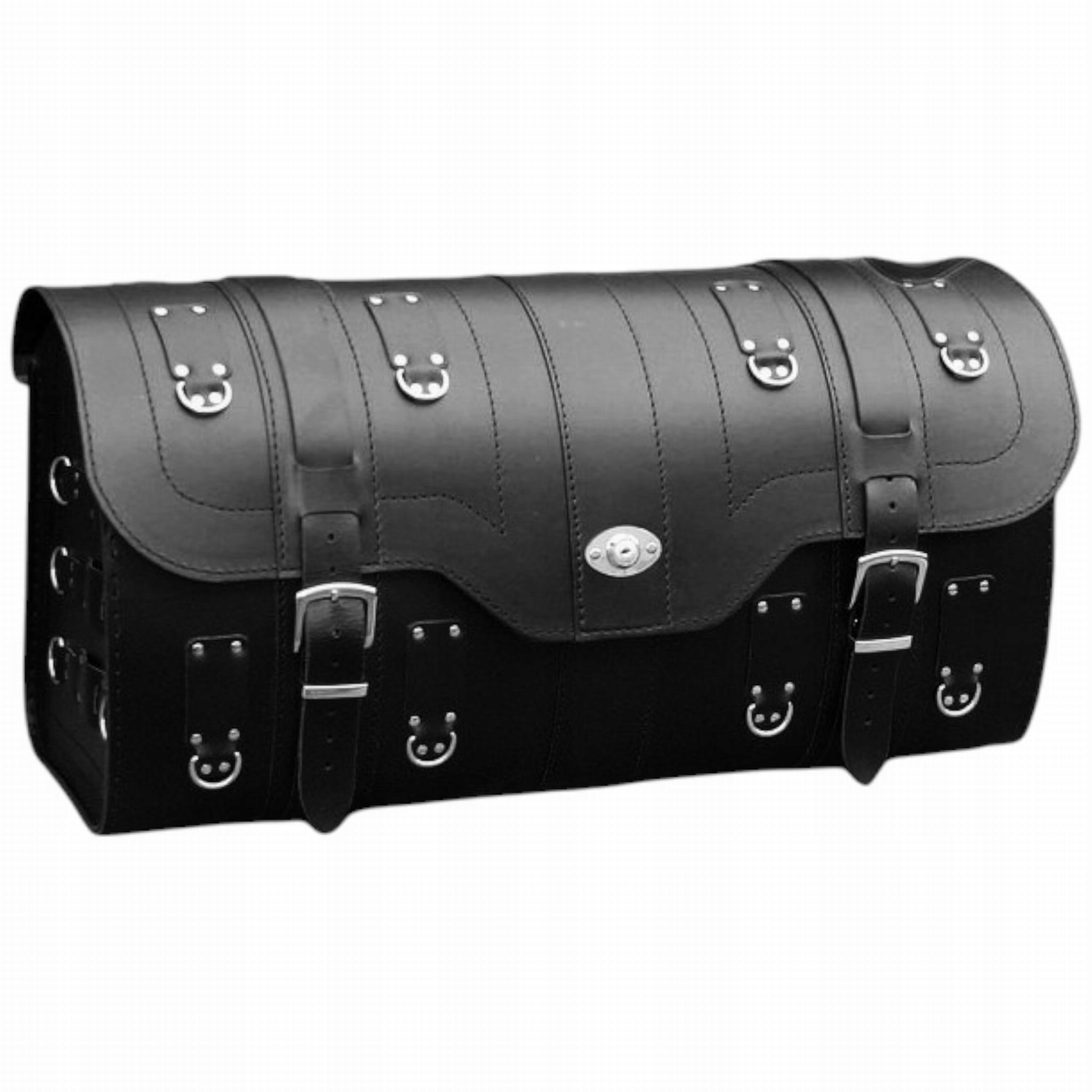 Motocyklový kožený kufr černý 66 litrů Zámek 2 helmy