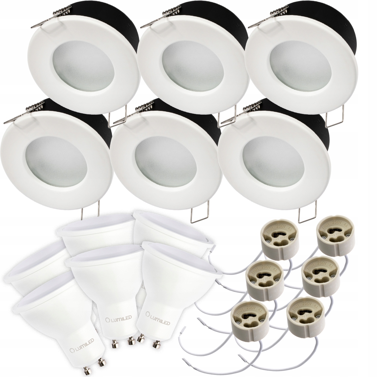 

6x Oprawa hermetyczna IP44 Led GU10 3W podbitka