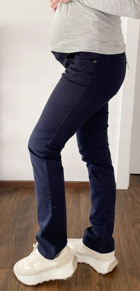 Pohodlné Kalhoty Těhotenské Kalhoty, jednoduché, bavlna, tmavě modré