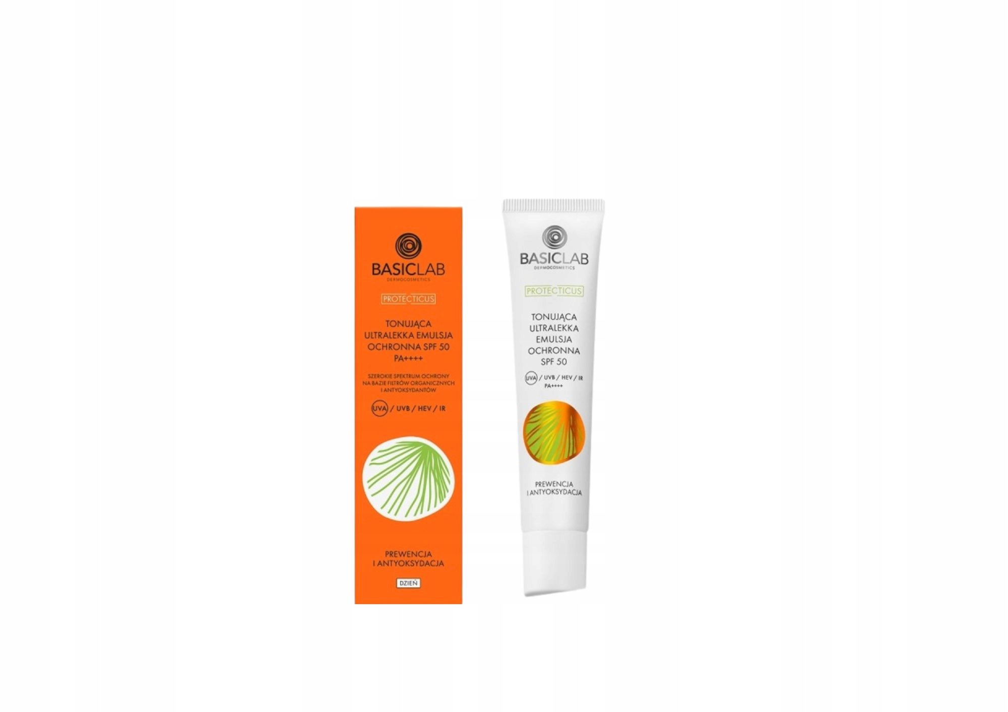 BasicLab, tonująca ultralekka emulsja ochronna SPF50, 40 ml