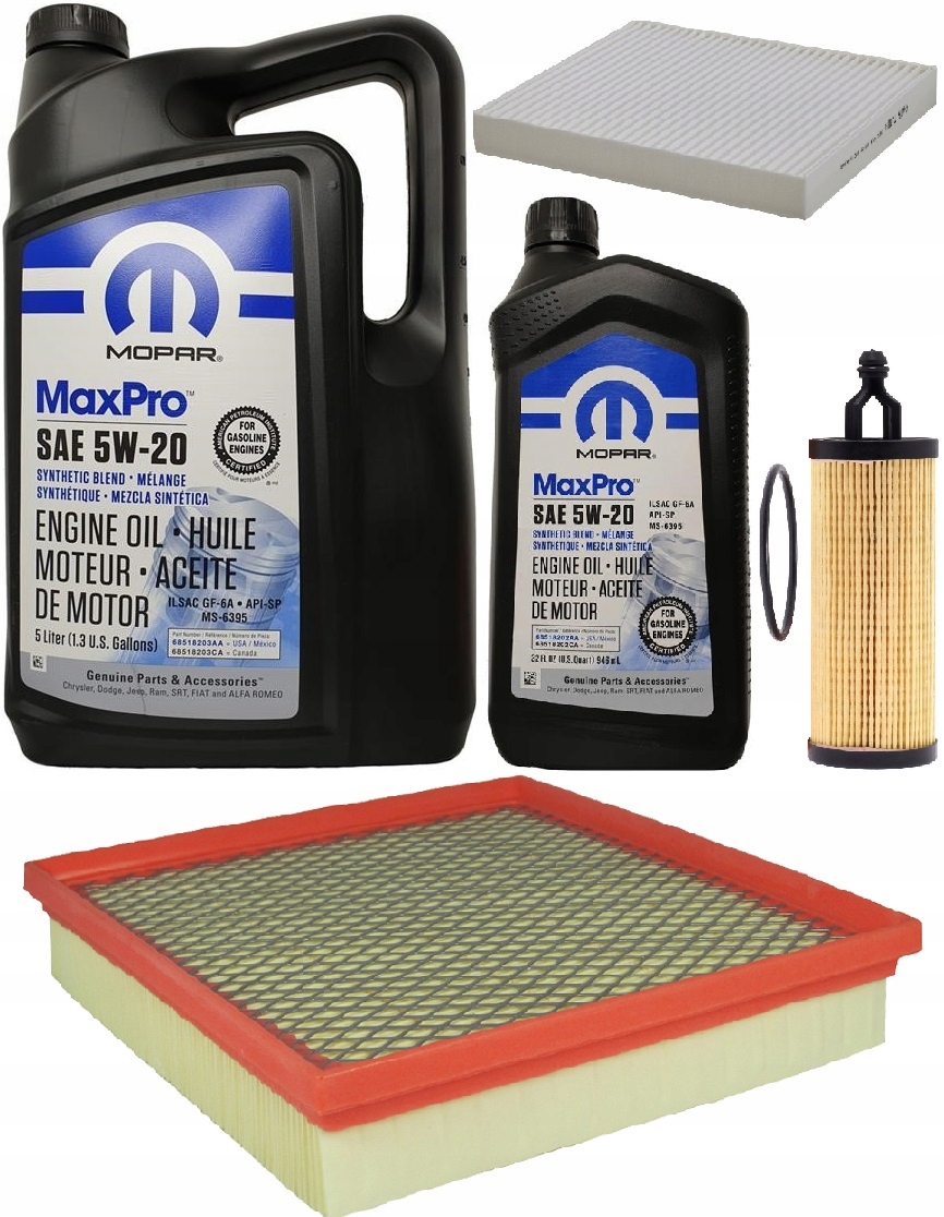 MOPAR 5W20 6L + ФИЛЬТРЫ CHRYSLER 200 3,6 2014