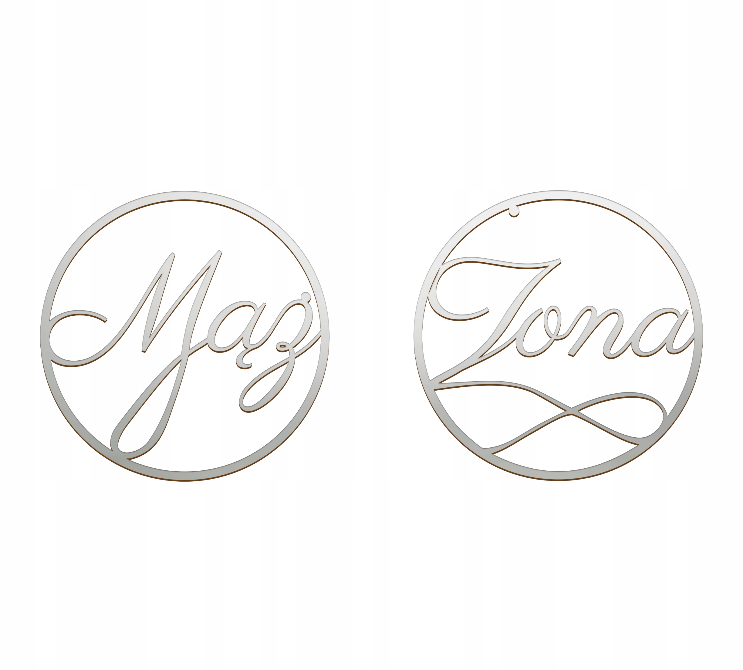 OBRĘCZ MĄŻ ŻONA KOMPLET 30 CM WESELE ŚLUB SREBRNY