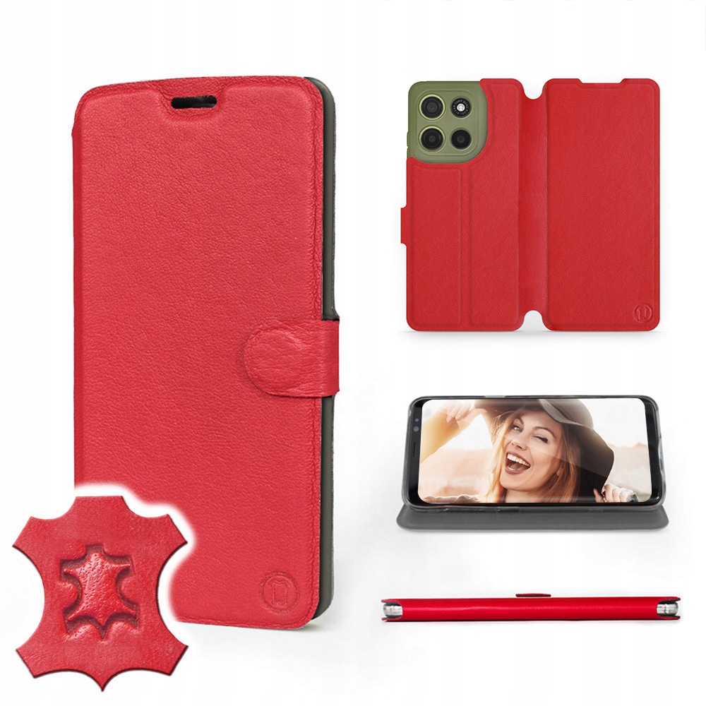 Etui Mobiwear do Motorola Moto G15 Red Leather