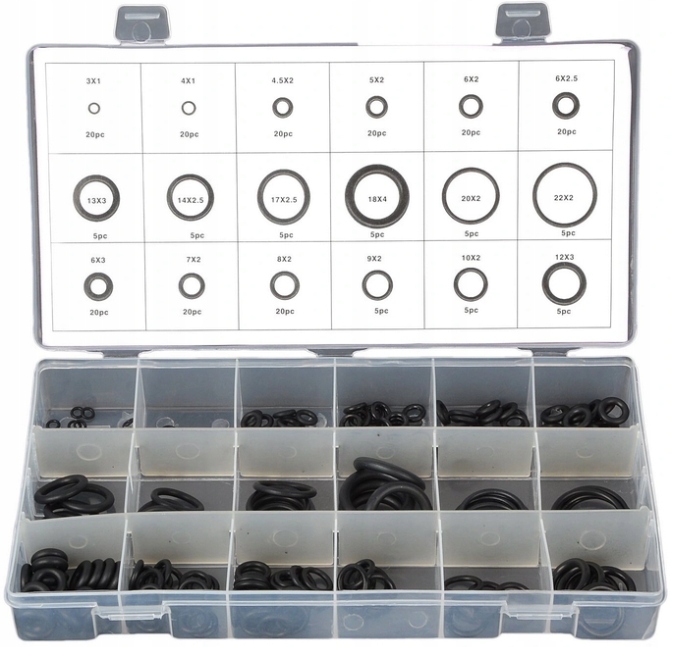 ORINGI USZCZELKI OLEJOODPORNE 225 sztuk USZCZELKA