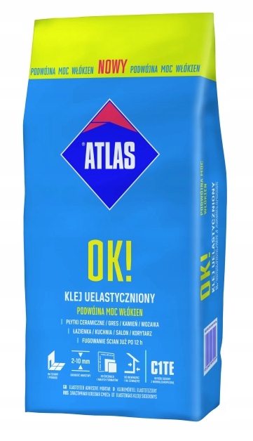 FLEXIBLE TILE ADHESIVE CLASS C1TE ATLAS 5KG Type tile and terracotta adhesive