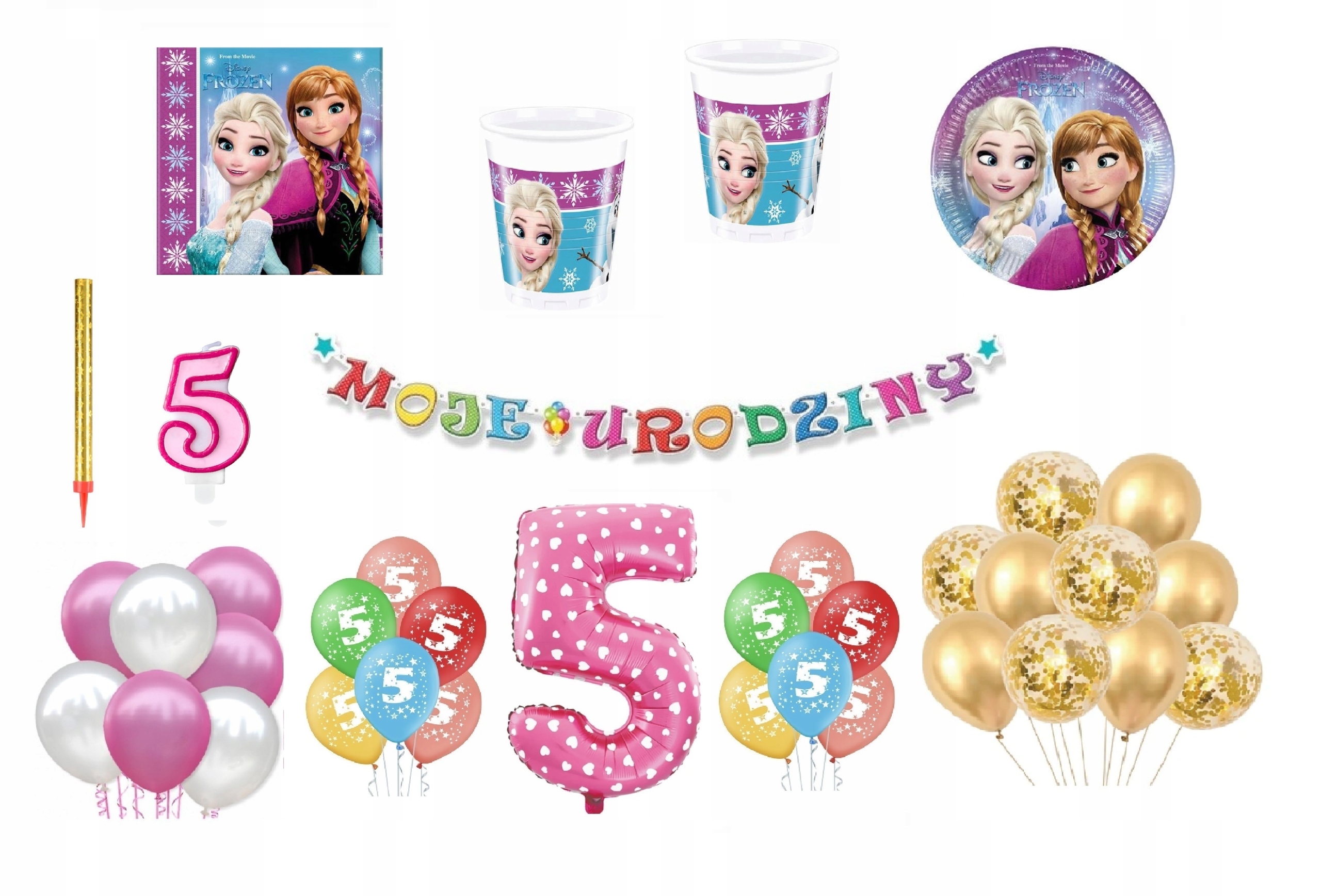 

Zestaw Kraina Lodu Frozen 5 Urodziny Balony