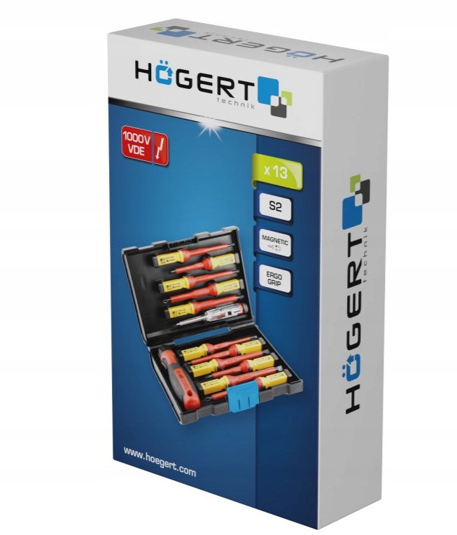 HOGERT ZESTAW WKRĘTAKÓW IZOLOWANYCH 1000V 13 SZT Marka Hoegert Technik
