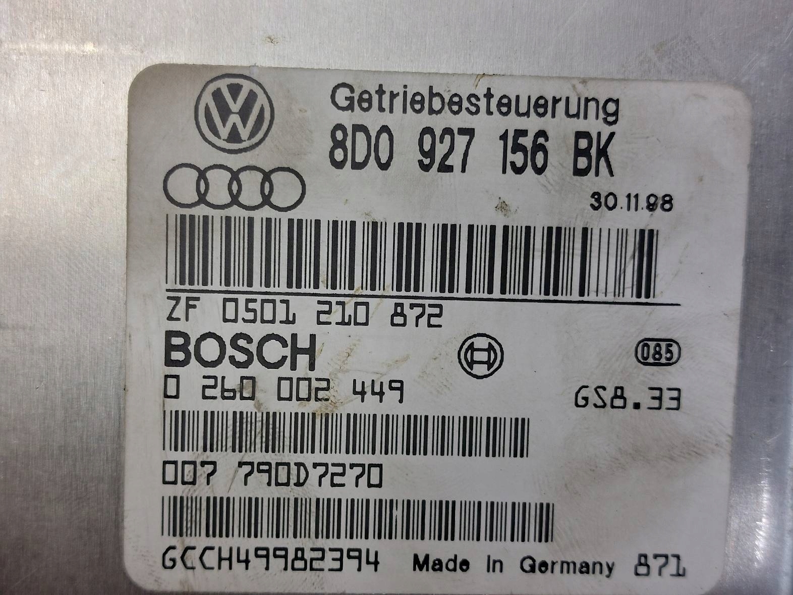 Computer Bedienteil Getriebe VOLKSWAGEN PASSAT B5 8D0927156BK